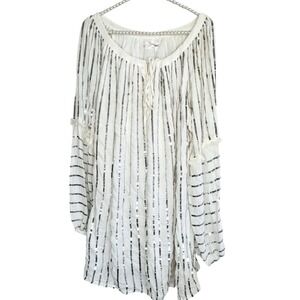 Sundress Brand Boho Sequin Dress O/S Beachy Goddess Mini Ethereal Festival White